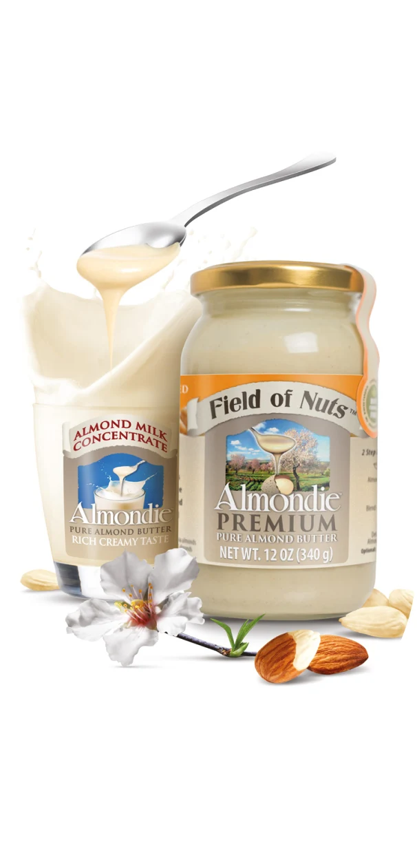 Almondie Premium almond butter and almond milk concentrate