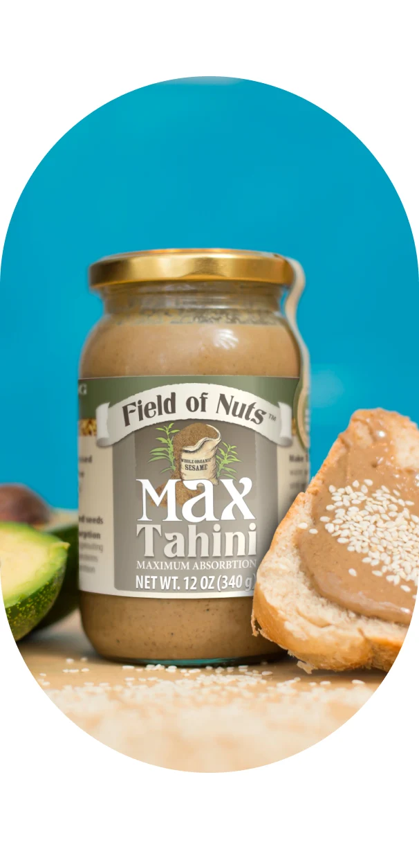 MAX Tahini jar with bread and avocado